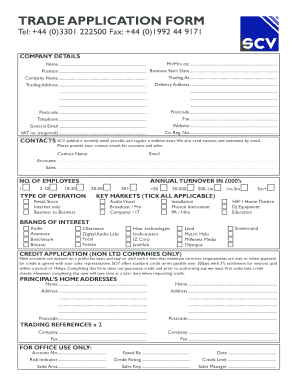 Trade Application Form