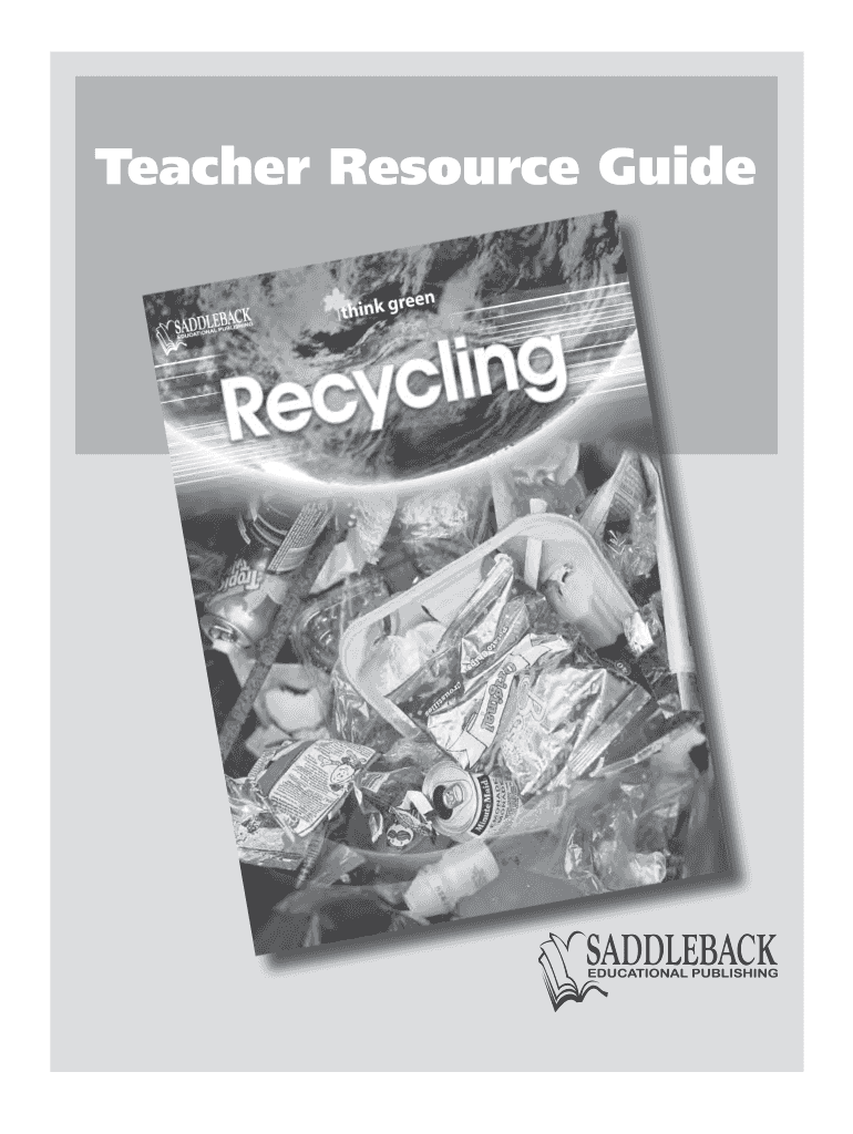 Fillable Online Teacher Resource Guide Teachers Guide Contents Introduction 4 Answer Key 5