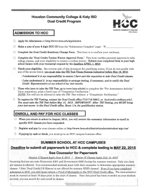 Dual Credit Tuition Waiver Approval Form
