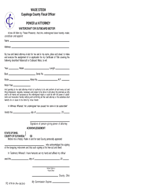 Ohio Watercraft Power of Attorney