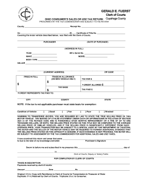 Ohio Consumer’s Sales or Use Tax Return