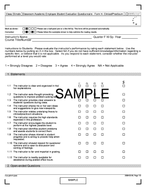Clinical Practicum Instructor Evaluation Form
