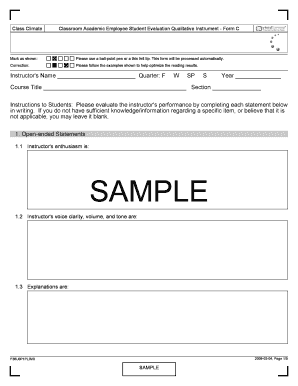 Student Evaluation Form C