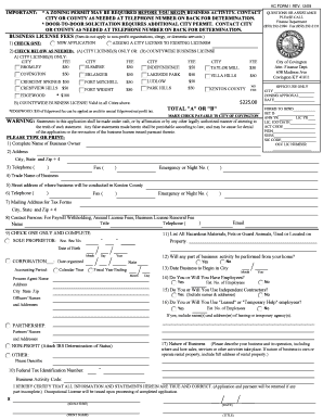 Kentucky Occupational License Application