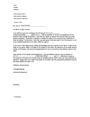 Payment in Full Letter Template