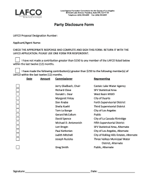 California Party Disclosure Form