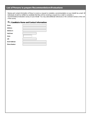 Recommendation Request Form