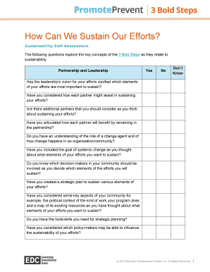 Sustainability Self-Assessment Form
