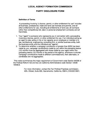 California Party Disclosure Form