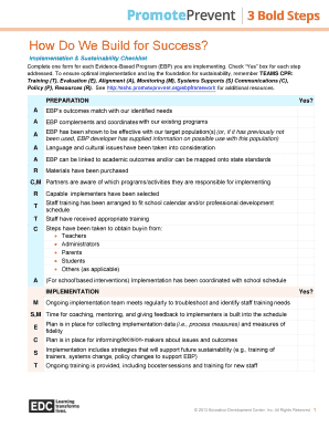 Implementation & Sustainability Checklist