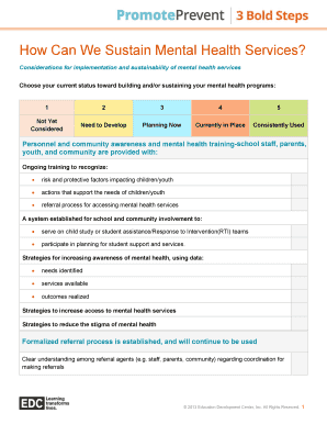 Mental Health Services Sustainability Guide