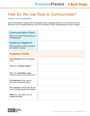 Audience and Data Worksheet