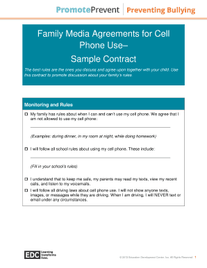 Cell Phone Use Agreement