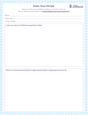 Scottish Recipe Sharing Form
