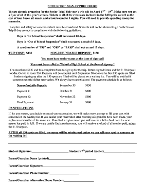SENIOR TRIP SIGN-UP PROCEDURE - Wakulla NJROTC - whs wakulla schooldesk
