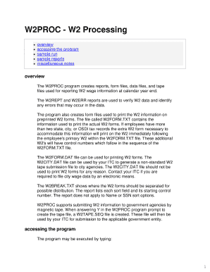 W2 Processing Program Guide