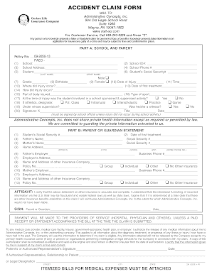 Student Accident Claim Form