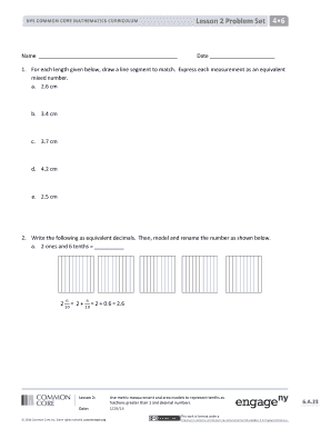 Fillable Online NYS COMMON CORE MATHEMATICS CURRICULUM Name Lesson 2