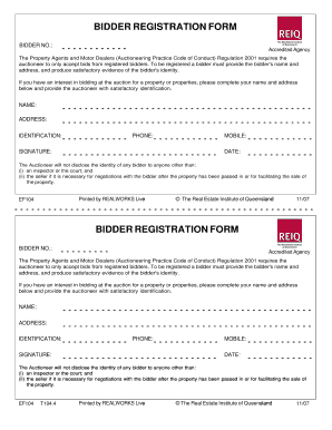 Bidder Registration Form