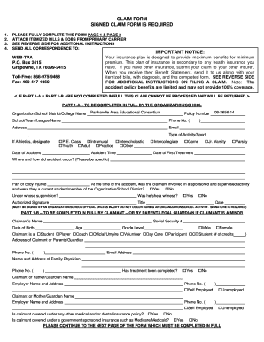 Accident Insurance Claim Form