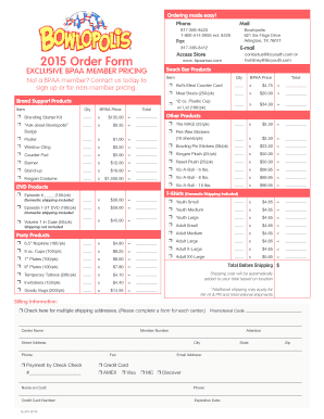 Bowlopolis Order Form