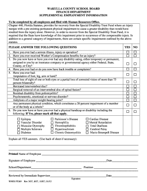 Supplemental Employment Information Form