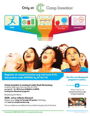 Camp Invention Registration Form