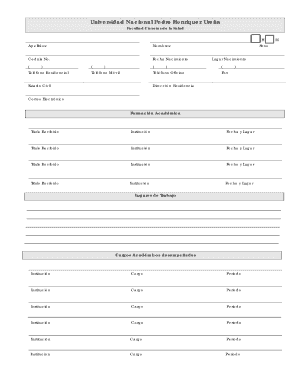 Formulario de Curriculum Vitae Académico