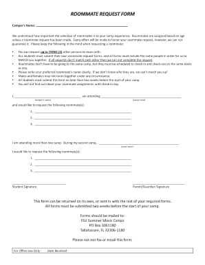Roommate Request Form