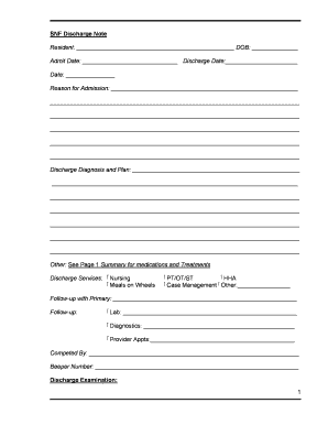 SNF Discharge Note