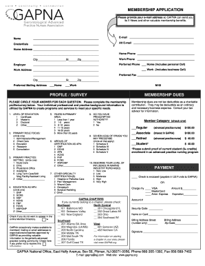 GAPNA Membership Application