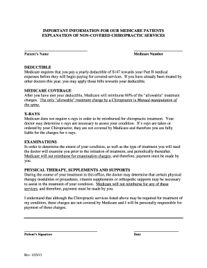 Medicare Non-Covered Chiropractic Services Notice