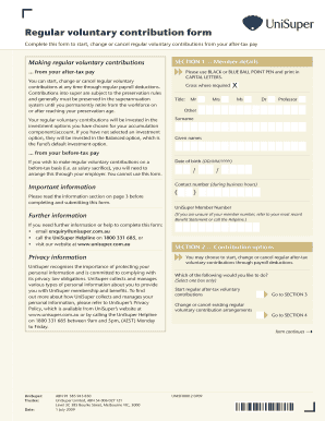 Regular Voluntary Contribution Form
