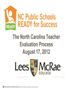 North Carolina Teacher Evaluation Form