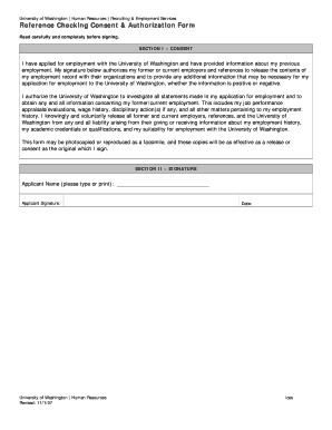 Reference Checking Consent Form