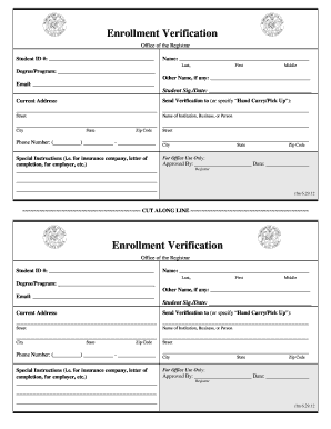 Enrollment Verification Form