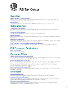 IRS Business Tax Information Center