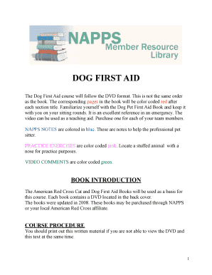 Fillable Online DOG FIRST AID Fax Email Print - pdfFiller