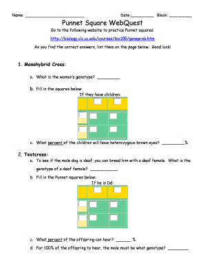 Punnett Square WebQuest