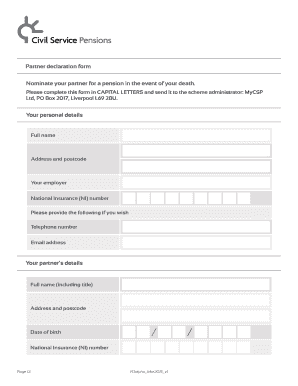 UK Civil Service Partner Declaration Form
