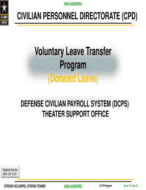 Holiday request email - Voluntary Leave Transfer Program Donated Leave - eur army