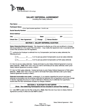 Salary Deferral Agreement