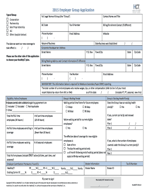 2015 Employer Group Application