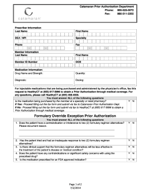 Catamaran Prior Authorization Form
