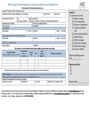 Large Group Employee Enrollment Application Form