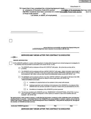 Fingerprint and Criminal Background Check Certification
