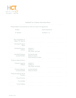 HealthyCT Producer Appointment Form