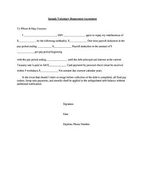 Voluntary Repayment Agreement