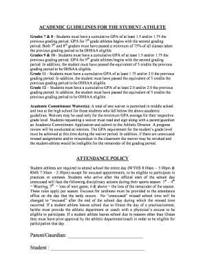 Academic Guidelines for Student-Athletes