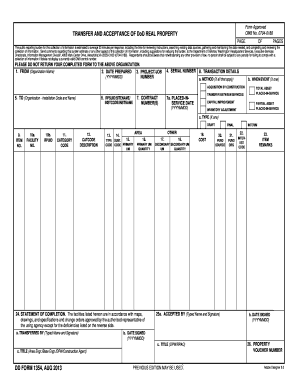 Transfer and Acceptance of DoD Real Property Form